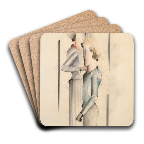 Three Figures by Oskar Schlemmer Art Drink Coaster set