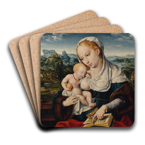 Virgin and Child by Joos Van Cleve Art Drink Coaster set