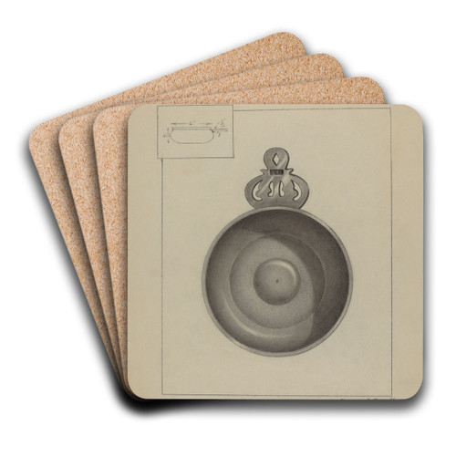 Pewter Porringer by Eugene Barrell Art Drink Coaster set