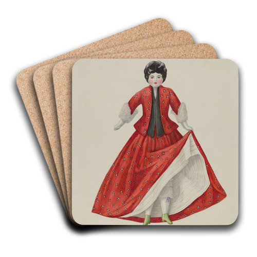 Doll - Mitio by Edith Towner Art Drink Coaster set