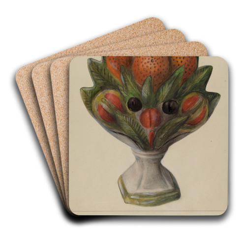 Pa. German Chalkware Mantel Stop by Mina Lowry Art Drink Coaster set