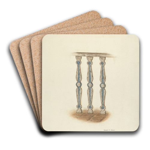 Railing, Detail of by George E. Rhone Art Drink Coaster set