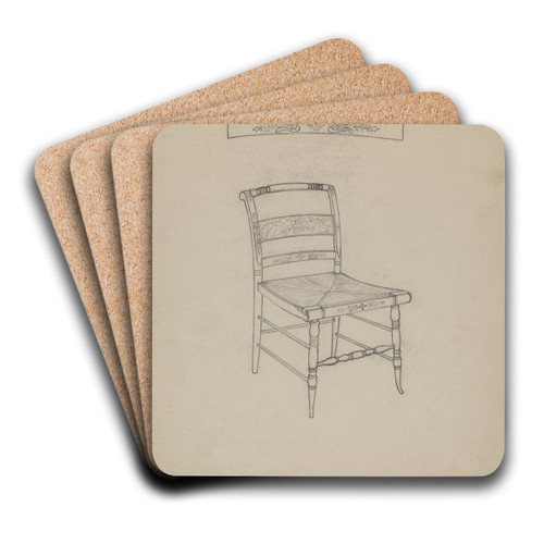 Hitchcock Chair by Emilio Zito Art Drink Coaster set