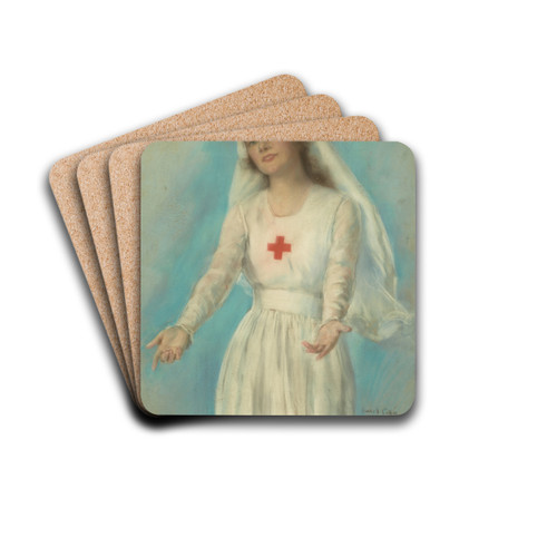 Red Cross Nurse by Haskell Coffin Drink Coasters - set of 4