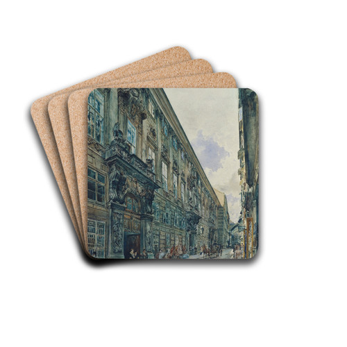 Das Winterpalais des Prinzen Eugen von Savoyen in der Himmelpfortgasse in Wien by Rudolf von Alt Drink Coasters - set of 4 Das Winterpalais des Prinzen Eugen von Savoyen in der Himmelpfortgasse in Wien by Rudolf von Alt Drink Coasters - set of 4