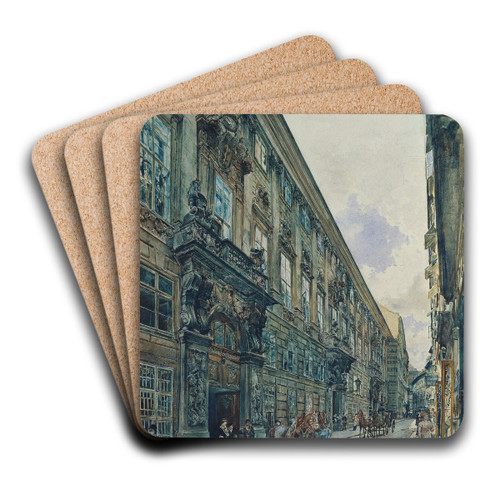 Das Winterpalais des Prinzen Eugen von Savoyen in der Himmelpfortgasse in Wien by Rudolf von Alt Art Drink Coaster set Das Winterpalais des Prinzen Eugen von Savoyen in der Himmelpfortgasse in Wien by Rudolf von Alt Art Drink Coaster set