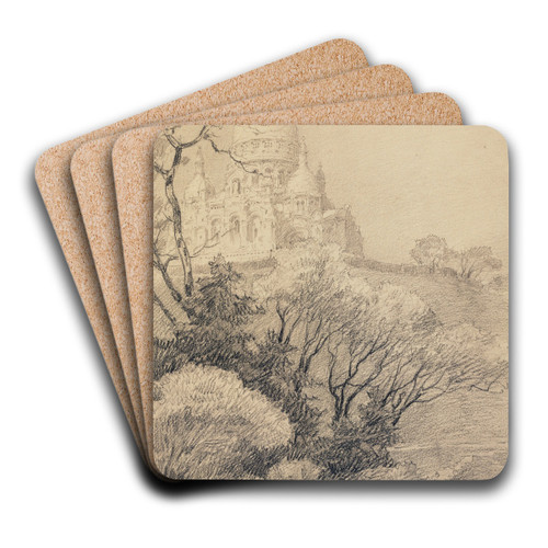 Square Montmartre by Ferdinand Boberg Art Drink Coaster set Square Montmartre by Ferdinand Boberg Art Drink Coaster set