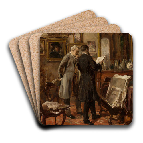 In the painter's studio by Aleksander Gierymski Art Drink Coaster set