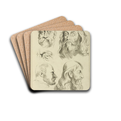 Four studies of men's heads, and an eye by Peter Paul Rubens Drink Coasters - set of 4