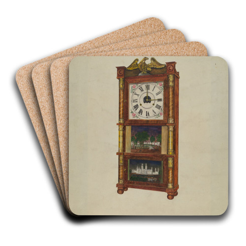 Clock by Dorothea A. Farrington Art Drink Coaster set