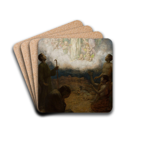 Annunciation to the shepherds by Hans Thoma Drink Coasters - set of 4