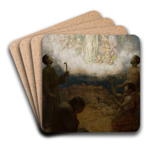 Annunciation to the shepherds by Hans Thoma Art Drink Coaster set