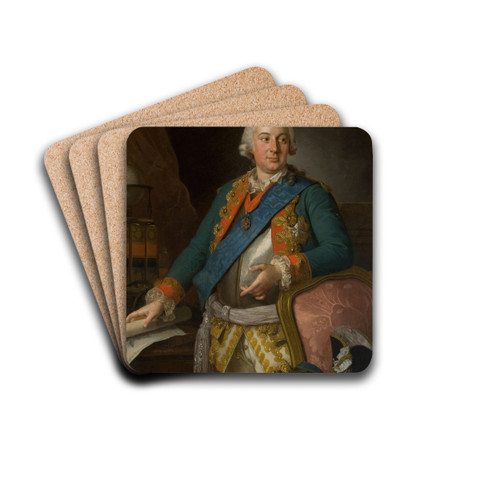 Portrait of Alojzy Brhl (17391793), general by Per Krafft the Elder Drink Coasters - set of 4