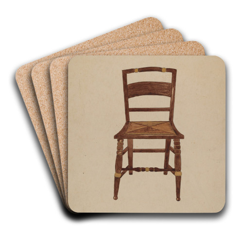 Hitchcock Chair by Genevieve Sherlock Art Drink Coaster set