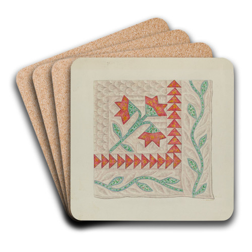 Quilt (Corner Section) by Cornelius Christoffels Art Drink Coaster set Quilt (Corner Section) by Cornelius Christoffels Art Drink Coaster set