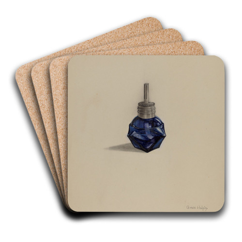 Lamp by Grace Halpin Art Drink Coaster set Lamp by Grace Halpin Art Drink Coaster set