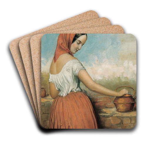 Cebando mate by Adolphe Hastrel de Rivedoux Art Drink Coaster set Cebando mate by Adolphe Hastrel de Rivedoux Art Drink Coaster set