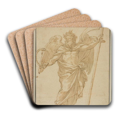 Father Time by Alessandro Algardi Art Drink Coaster set