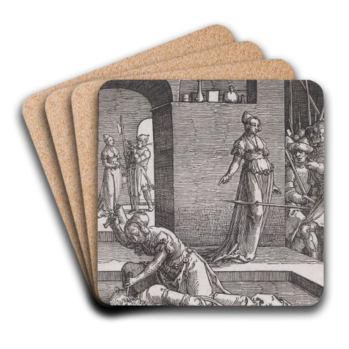 Jael Killing Sisera by Lucas Van Leyden Art Drink Coaster set Jael Killing Sisera by Lucas Van Leyden Art Drink Coaster set