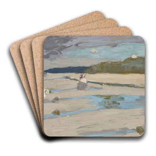 The Beach at Saint-Jacut by douard Vuillard Art Drink Coaster set The Beach at Saint-Jacut by douard Vuillard Art Drink Coaster set