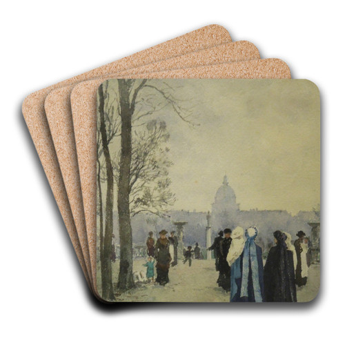 Stroll in the park by Aleksander Gierymski Art Drink Coaster set