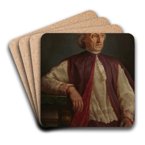 Portrait of a Cleric by Giuseppe Cades Art Drink Coaster set Portrait of a Cleric by Giuseppe Cades Art Drink Coaster set