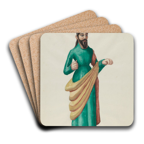 Archangel Bulto by Majel G. Claflin Art Drink Coaster set