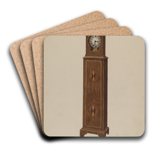 Shelf Clock by Ulrich Fischer Art Drink Coaster set