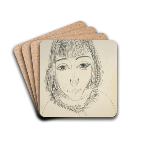 Portrait of Erna by Ernst Ludwig Kirchner Drink Coasters - set of 4