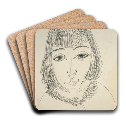 Portrait of Erna by Ernst Ludwig Kirchner Art Drink Coaster set