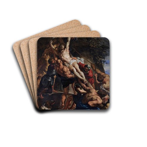 The Raising of the Cross by Peter Paul Rubens Drink Coasters - set of 4