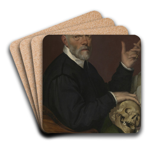 Portrait of the Physician Carlo Fontana by Bartolomeo Passarotti Art Drink Coaster set Portrait of the Physician Carlo Fontana by Bartolomeo Passarotti Art Drink Coaster set