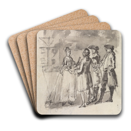 The Theatre-Goers by Samuel Wale Art Drink Coaster set