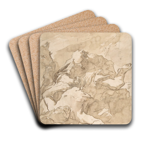 The Good Samaritan by Giovanni Antonio Guardi Art Drink Coaster set The Good Samaritan by Giovanni Antonio Guardi Art Drink Coaster set