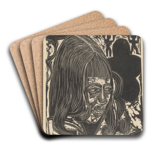 Tochter Sternheim.  Portrait Dorothea Sternheim by Ernst Ludwig Kirchner Art Drink Coaster set