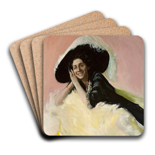 Portrait of Janina Wilczyska ne Otarzewska by Konrad Krzyanowski Art Drink Coaster set