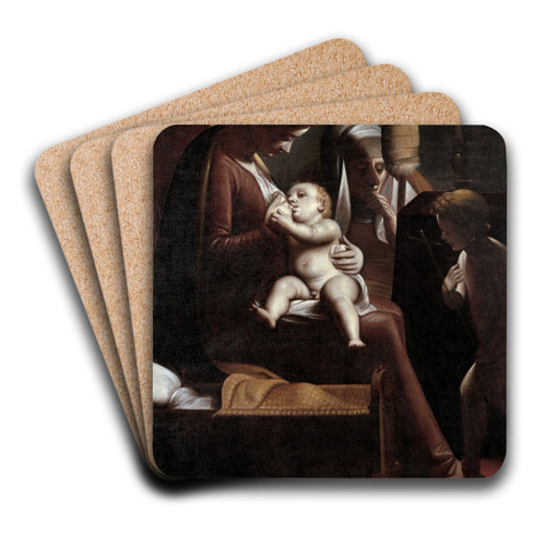 Madonna of the Candle by Luca Cambiaso Art Drink Coaster set