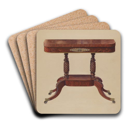 Card Table by Louis Annino Art Drink Coaster set