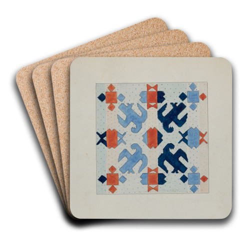 Woven Wool Bedspread by Christopher Hobbs Art Drink Coaster set Woven Wool Bedspread by Christopher Hobbs Art Drink Coaster set