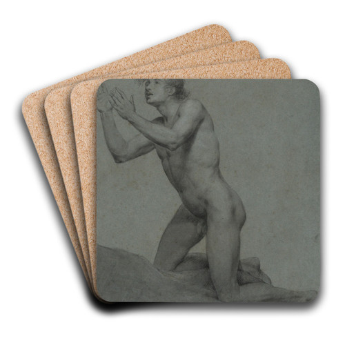 Sketch of a male nude- lifestudy by John Trumbull Art Drink Coaster set