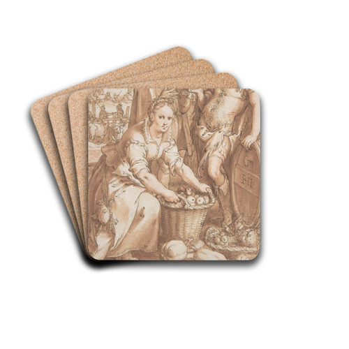 Autumn by Hendrick Goltzius Drink Coasters - set of 4