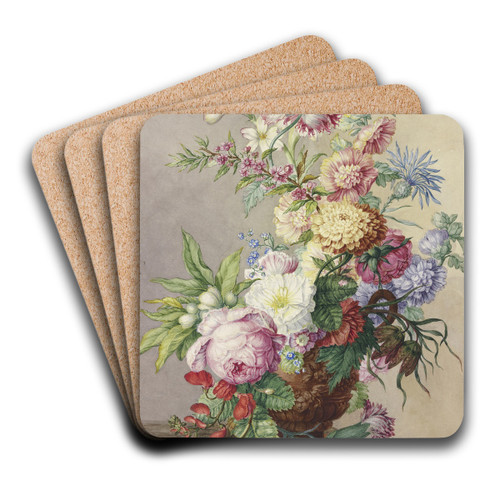 Blumenstrau In Einer Vase Auf Einem Marmortisch by Oswald Wijnen Art Drink Coaster set Blumenstrau In Einer Vase Auf Einem Marmortisch by Oswald Wijnen Art Drink Coaster set