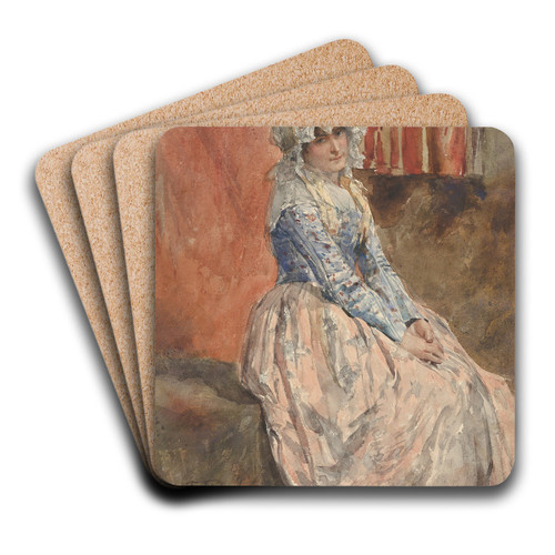 A Seated Woman by Franz Skarbina Art Drink Coaster set