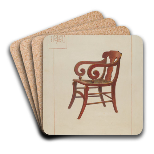 Empire Chair by Vincent P. Rosel Art Drink Coaster set