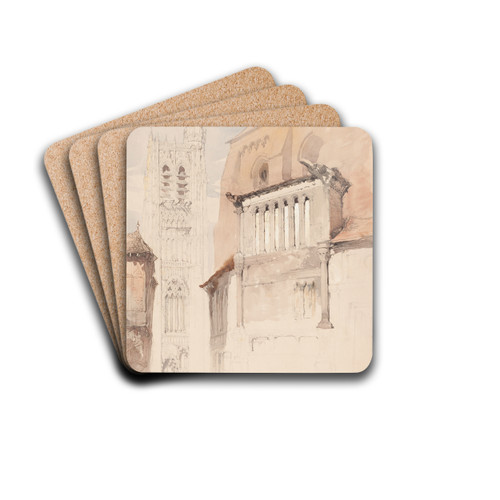 Tower of the Cathedral at Sens by John Ruskin Drink Coasters - set of 4