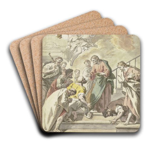 Christus reicht das Abendmahl by Jean Jouvenet Art Drink Coaster set