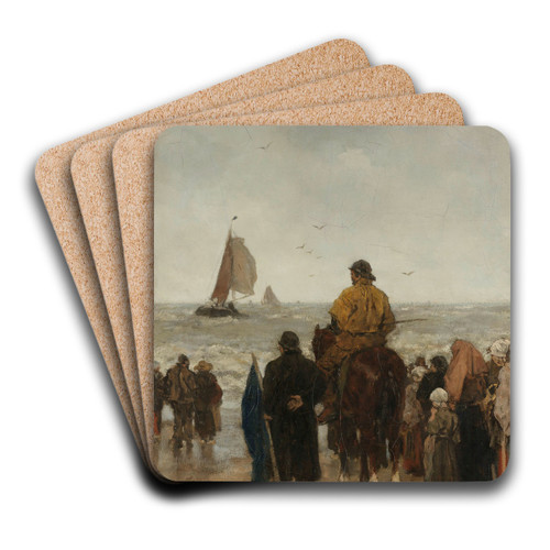 Arrival of the Boats by Jacob Maris Art Drink Coaster set Arrival of the Boats by Jacob Maris Art Drink Coaster set