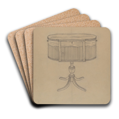 Duncan Phyfe Sewing Cabinet by Mattie P. Goodman Art Drink Coaster set