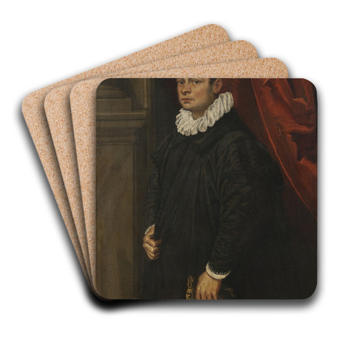 Portrait of a Young Man by Domenico Tintoretto Art Drink Coaster set