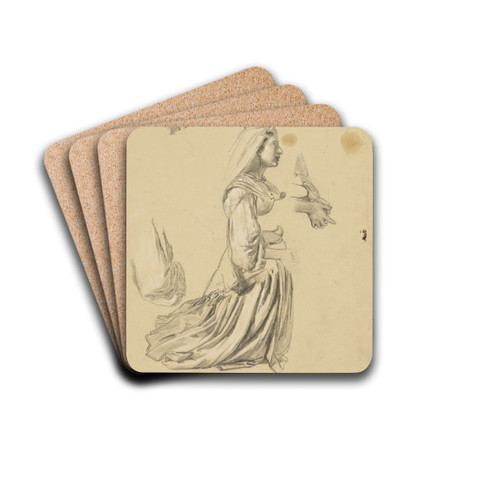 Kneeling pilgrims at prayer by Johann Baptist Kirner Drink Coasters - set of 4